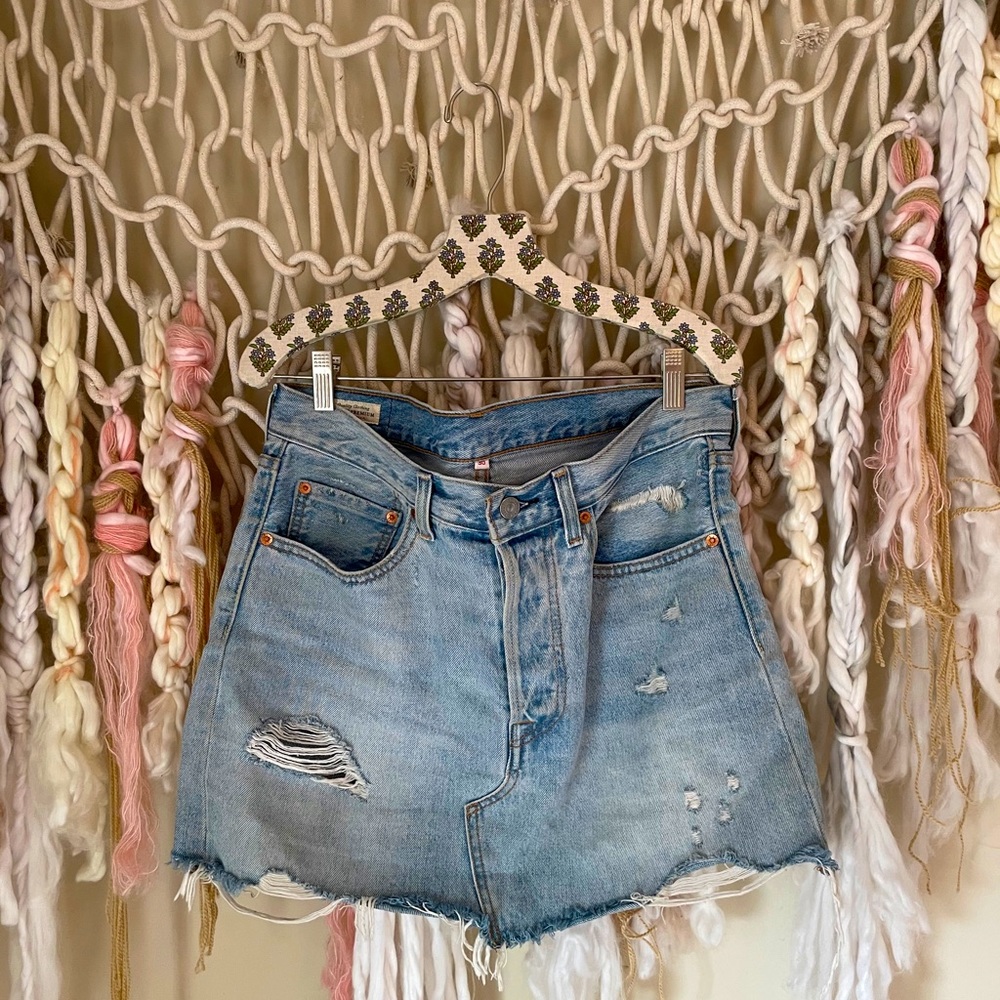 Levi’s Distressed Denim Skirt